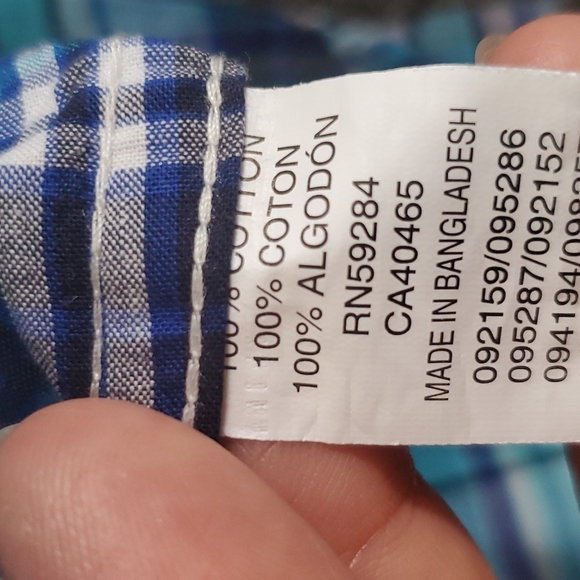 Children's Place Plaid Button Down Shirt  Blue Size 12-18 Months - Picture 8 of 9